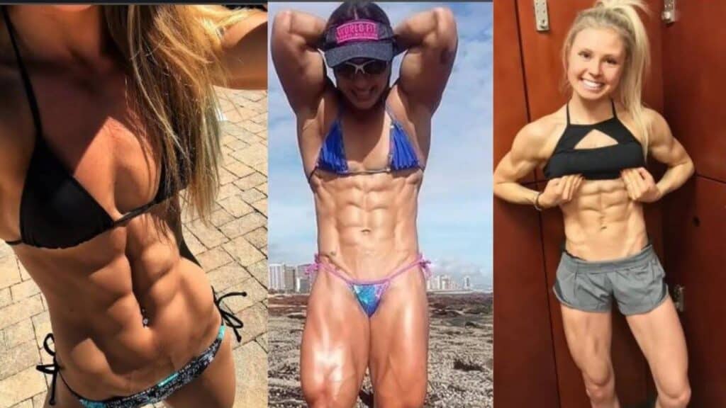 female athletes with ripped abs from using the best abdominal exercises